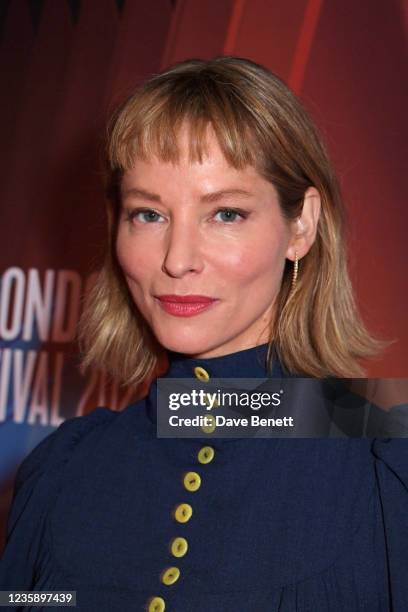 Sienna Guillory attends the UK Premiere of "A Banquet" during the 65th BFI London Film Festival at the Curzon Soho on October 15, 2021 in London,...