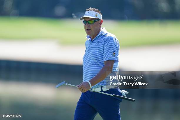 Robert Allenby of Australia at the ninth green during the first round of the PGA TOUR Champions SAS Championship at Prestonwood Country Club on...