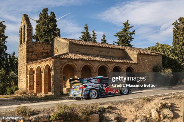 Adrien Fourmaux of France and Alexandre Coria of France compete with their M-Sport FORD WRT Ford Fiesta WRC during Day Two of the FIA World Rally...