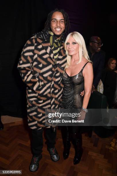 Tracey and Donatella Versace attend an exclusive party hosted by Frieze and Versace to celebrate London's creative community at Toklas on October 15,...