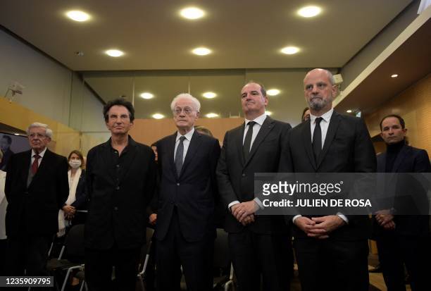 Former French Education Ministers Jean-Pierre Chevenement, Jack Lang, Former French Education Minister and Prime Minister Lionel Jospin, French Prime...