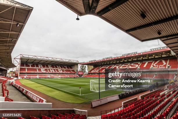 General view of the City Ground stadium during the Sky Bet Championship match between Nottingham Forest and Blackpool at City Ground on October 16,...