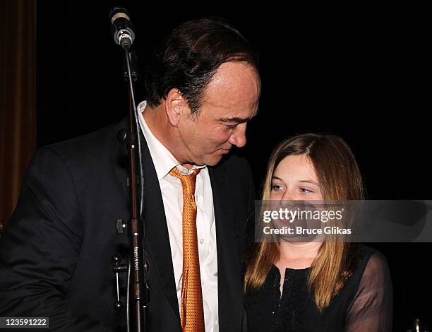 Jim Belushi and daughter Jamison Bess Belushi at The Opening Night After Party for "Born Yesterday" on Broadway at The Edison Ballroom on April 24,...