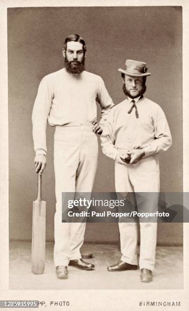 Carte de visite photograph featuring Dr WG Grace and James Southerton whilst the two were playing for the South of England XI published by Robert...