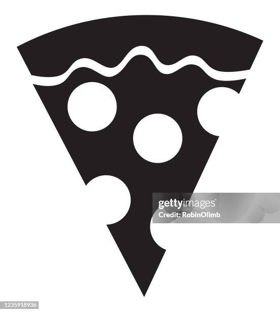 ilustrações de stock, clip art, desenhos animados e ícones de black pizza slice icon - pizza