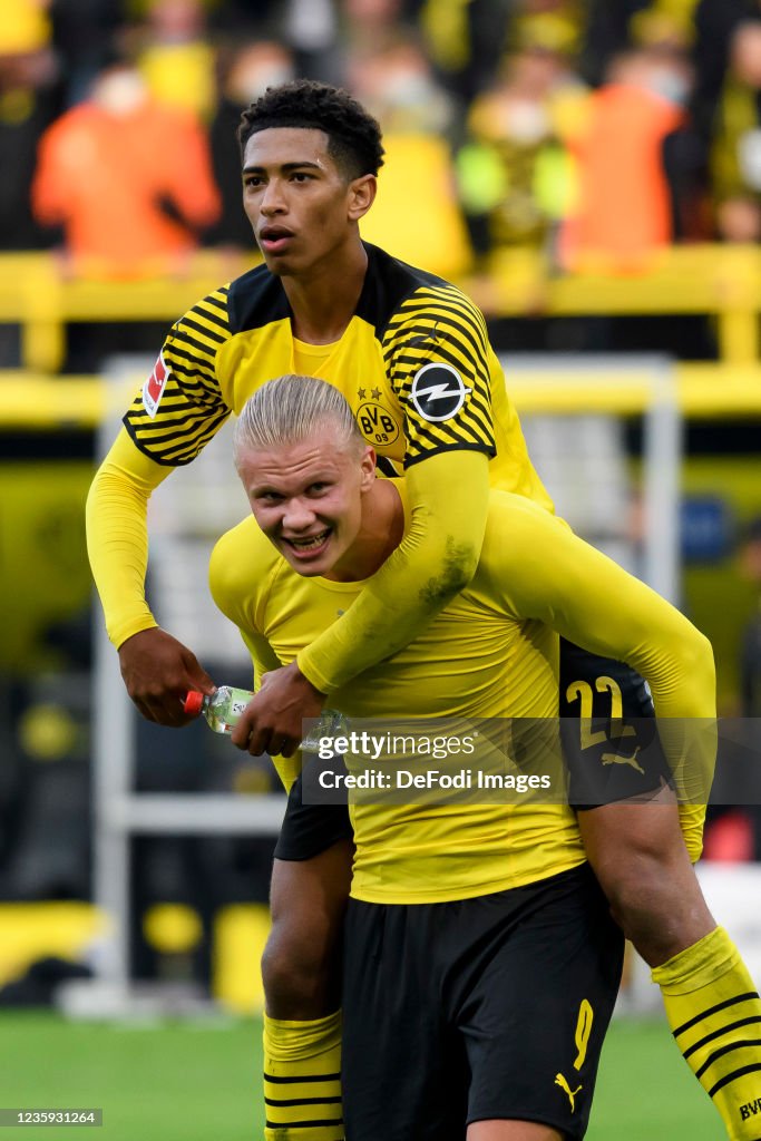 Erling Haaland Of Borussia Dortmund And Jude Bellingham Of Borussia erling-haaland-of-borussia-dortmund-and-jude-bellingham-of-borussia