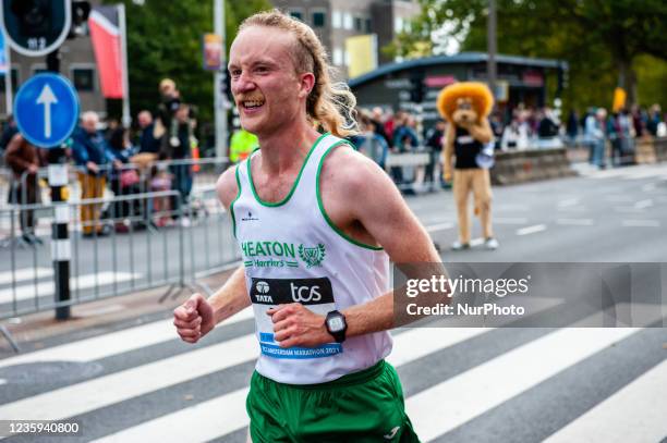 One of the runners during the last kilometers of the TCS Amsterdam marathon, on October 17th, 2021.