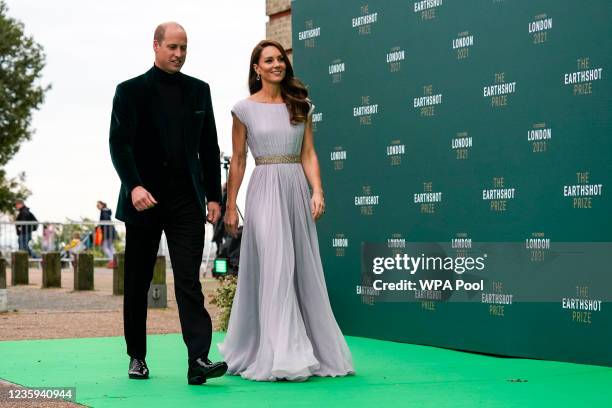 Prince William, Duke of Cambridge and Catherine, Duchess of Cambridge attend the Earthshot Prize 2021 at Alexandra Palace on October 17, 2021 in...