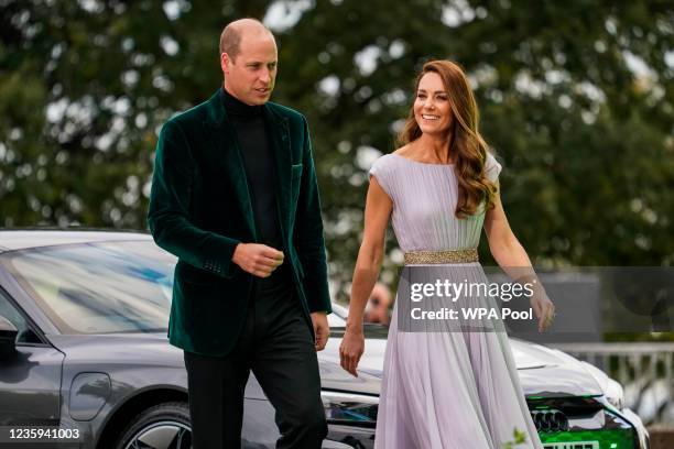 Prince William, Duke of Cambridge and Catherine, Duchess of Cambridge attend the Earthshot Prize 2021 at Alexandra Palace on October 17, 2021 in...