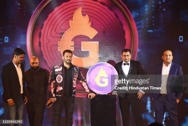 Bollywood actor Salman Khan unveiled the launch of India's first ever social crypto token by Chingari - Gari Coin at Taj Lands End, on October 16,...