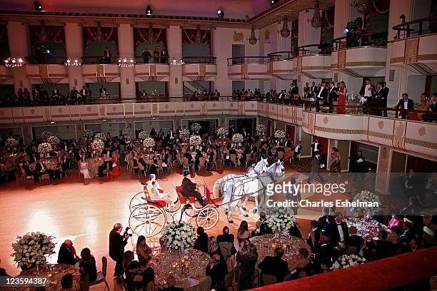 Horse-drawn carriage parades at the 56th annual Viennese Opera Ball at The Waldorf-Astoria on February 4, 2011 in New York City.
