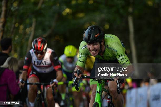 Riders in action at the Muro della Tisa, a cycling climb located in the Province of Vicenza, during the first edition of the Veneto Classic, the...