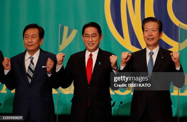 Leaders of Japan's main political parties, the Constitutional Democratic Party of Japan leader Yukio Edano , Prime Minister and ruling Liberal...