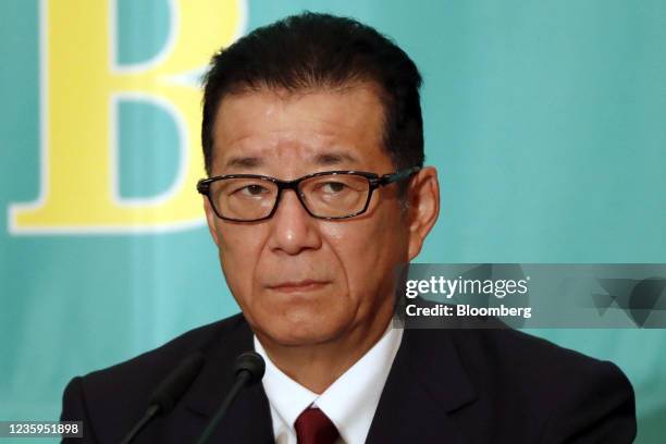 Ichiro Matsui, leader of the Nippon Ishin , attends a party leaders' debate at the Japan National Press Club ahead of an general election in Tokyo,...