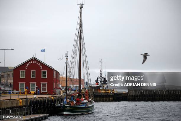 General view of Lerwick in the Shetland Islands, north of Scotland on September 9, 2021. - In the far north of the United Kingdom, where the wind...