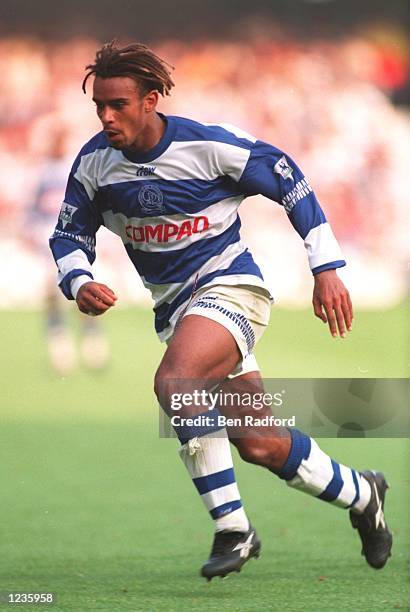 Trevor Sinclair of Queens Park Rangers in action in the FA Carling Premiership match between QPR and Newcastle United at Loftus Road, London....