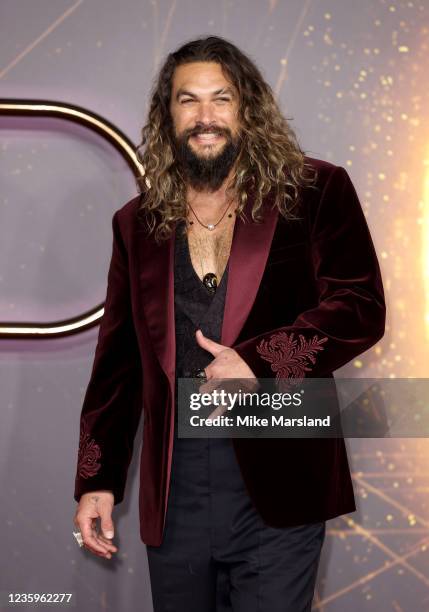 Jason Momoa attends the "Dune" UK Special Screening at Odeon Luxe Leicester Square on October 18, 2021 in London, England.