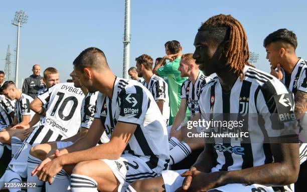 Moise Kean of Juventus during the Juventus official team photo at JTC on October 18, 2021 in Turin, Italy.