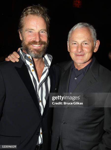 Rainer Andreeson and Victor Garber pose at The Opening Night After Party for "La Bete" on Broadway at Gotham Hall on October 14, 2010 in New York...