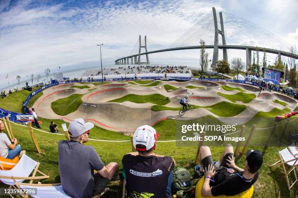 Lieke Klaus from the Netherlands seen in action during the Red Bull UCI Pump Track World Championships at Parque das Nacoes in Lisbon.