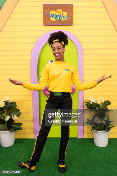 In this handout provided by the The Wiggles, new Yellow Wiggle Tsehay Hawkins poses during a portrait shoot. Hawkins will be replacing Emma Watkins...