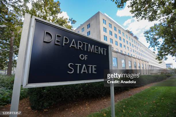 View of US State Dept, Harry S. Truman Building in Washington D.C, USA on October 18, 2021.