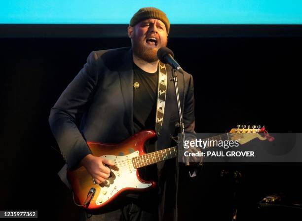 Scottish singer Tom Walker performs during the launch of the Forward Trust charity's "Taking Action on Addiction" campaign in central London on...
