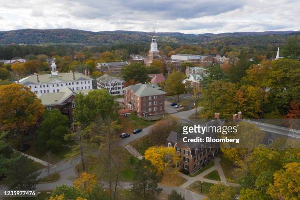 The campus of Dartmouth College in Hanover, New Hampshire, U.S., on Sunday, Oct. 17, 2021. Dartmouth Colleges endowment returned 47% in the fiscal...