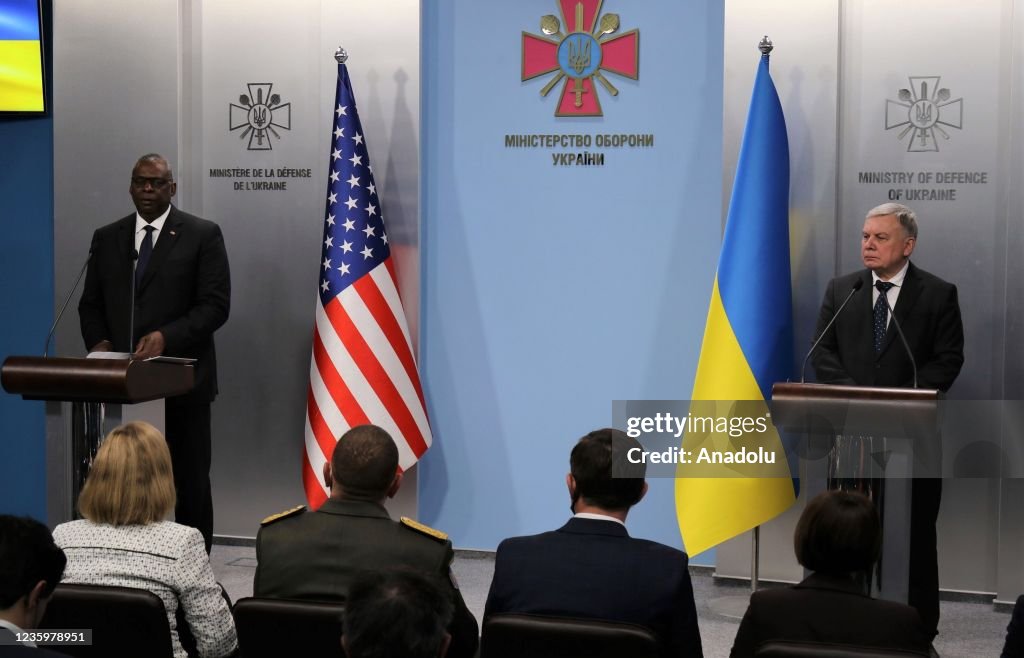 US Defence Secretary Austin - Minister of Defence of Ukraine Taran press conference in Kiev