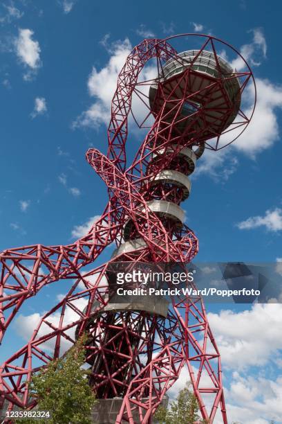 The ArcelorMittal Orbit, a sculpture and observation tower, Britain's largest piece of public art, designed by Sir Anish Kapoor and Cecil Balmond, in...