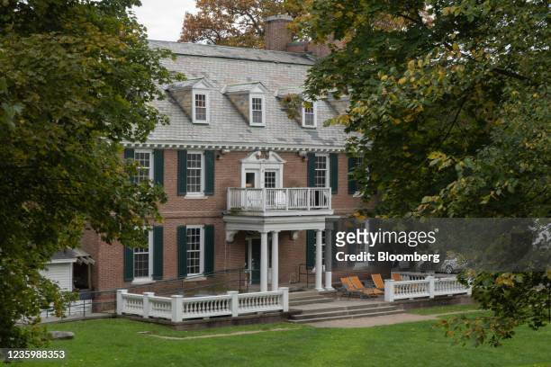The former Alpha Delta fraternity house, now a co-working space, on the campus of Dartmouth College in Hanover, New Hampshire, U.S., on Sunday, Oct....