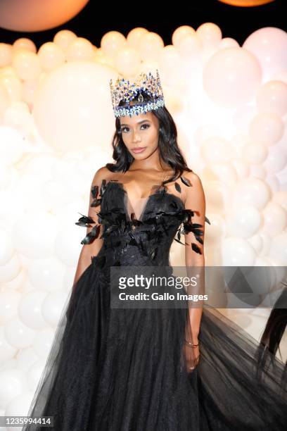 Miss World 2020 Toni-Ann Singh at Miss SA Pageant Red Carpet Event at Grand West Casino on October 16, 2021 in Cape Town, South Africa. The Red...