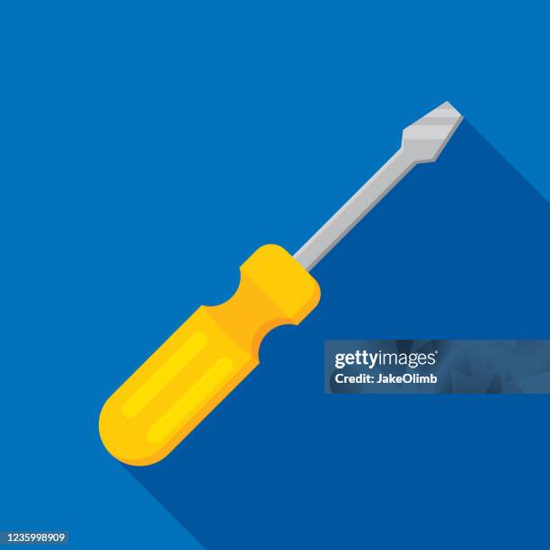 stockillustraties, clipart, cartoons en iconen met screwdriver icon flat - vastmaken