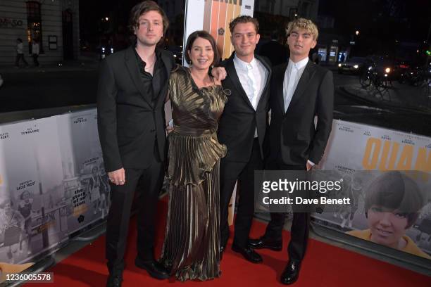 Finlay Munro Kemp, Sadie Frost, Rafferty Law, Rudy Law and Mary Quant attend a special screening of "Quant" at The Everyman Chelsea on October 20,...