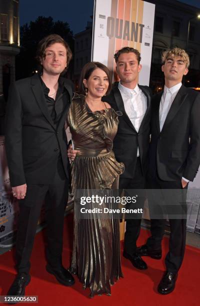Finlay Munro Kemp, Sadie Frost, Rafferty Law and Rudy Law attend a special screening of "Quant" at The Everyman Chelsea on October 20, 2021 in...
