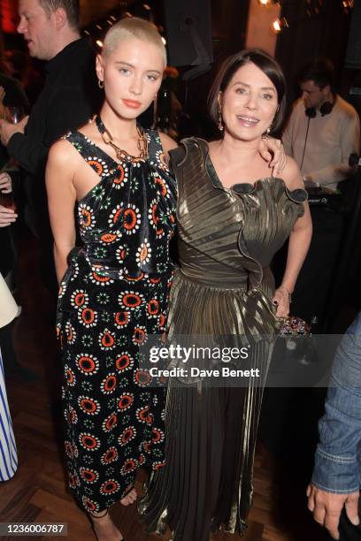 Iris Law and Sadie Frost attend a drinks reception ahead of a special screening of "Quant" at The Everyman Chelsea on October 20, 2021 in London,...