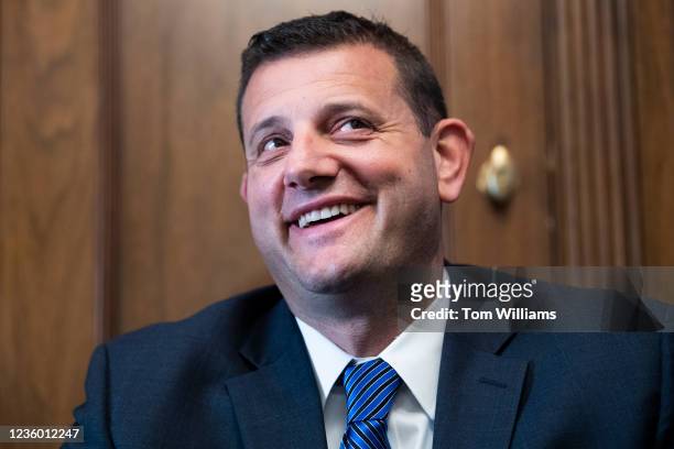Rep. David Valadao, R-Calif., is interviewed by CQ-Roll Call, Inc via Getty Images in his Longworth Building office on Wednesday, October 20, 2021.
