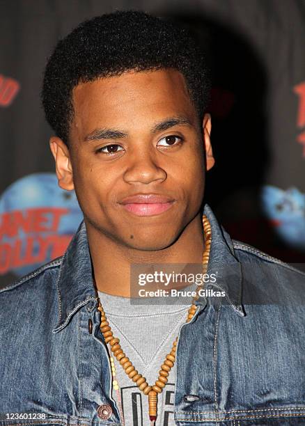 Tristan Wilds promotes "90210" and poses as he visits Planet Hollywood Times Square on April 22, 2011 in New York City.