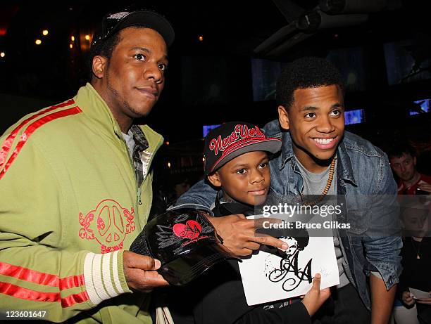 Tristan Wilds promotes "90210" and poses with fans as he visits Planet Hollywood Times Square on April 22, 2011 in New York City.