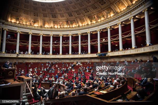 Session of questions to the government at the National Assembly, in Paris, on 5 October, 2021.