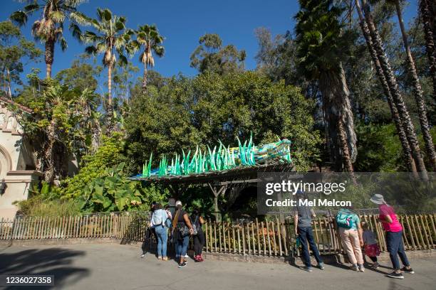 Overall, shows an area of the Los Angeles Zoo, background, slated for redevelopment. The 20 acre expansion of the zoo would include a new hilltop...