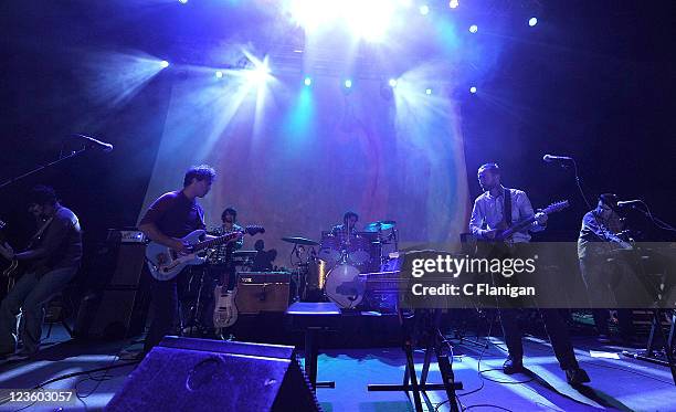 Danger Mouse and James Mercer of Broken Bells perform at The Fox Theatre on October 5, 2010 in Oakland, California.