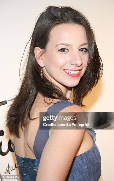 Figure skater Sarah Hughes attends the Alice + Olivia Fall 2011 presentation during Mercedes-Benz Fashion Week at The Plaza Hotel on February 14,...