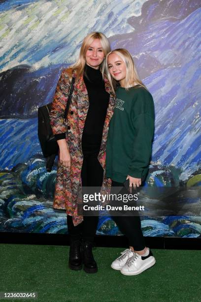 Sammy Winward and Mia Winward-Dunn attend the Van Gogh Alive at Manchester's MediaCity on October 21, 2021 in Manchester, England.