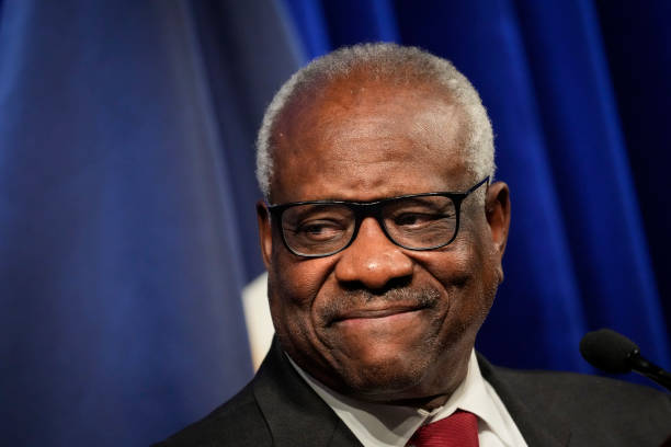 Associate Supreme Court Justice Clarence Thomas speaks at the Heritage Foundation on October 21, 2021 in Washington, DC. Clarence Thomas has now...