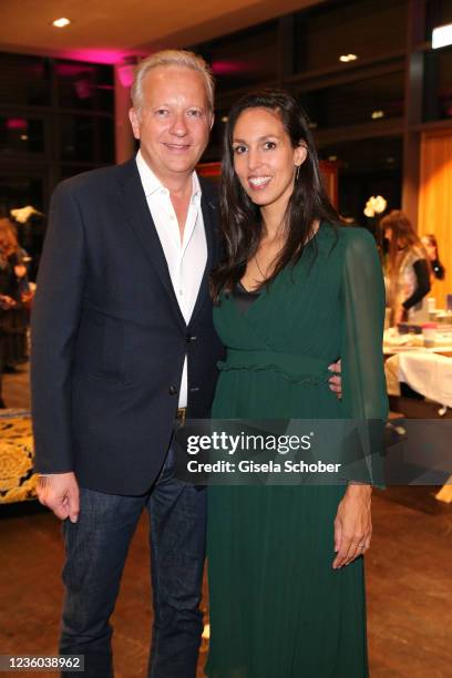 Moritz Freiherr von Crailsheim and his fiance Isabelle Winter during the presentation of the new, vegan cook book "Magic Food" by Franziska von...