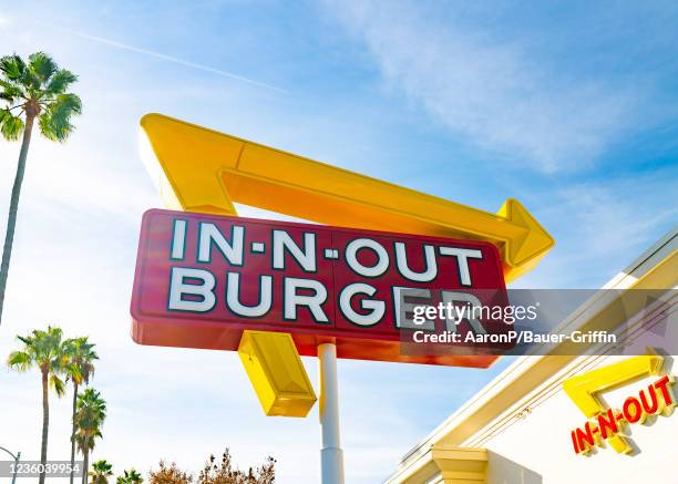 General view of the In-N-Out Burger on Sunset Blvd on October 21, 2021 in Hollywood, California.