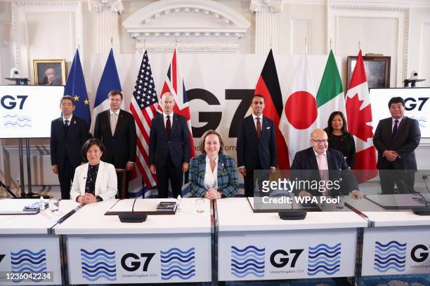 British International Trade Secretary Anne-Marie Trevelyan, U.S. Trade Representative Katherine Tai, Italy's Minister of Foreign Affairs Luigi Di...