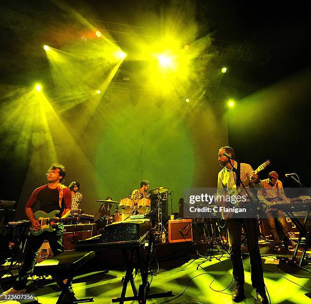 Danger Mouse and James Mercer of Broken Bells perform at The Fox Theatre on October 5, 2010 in Oakland, California.