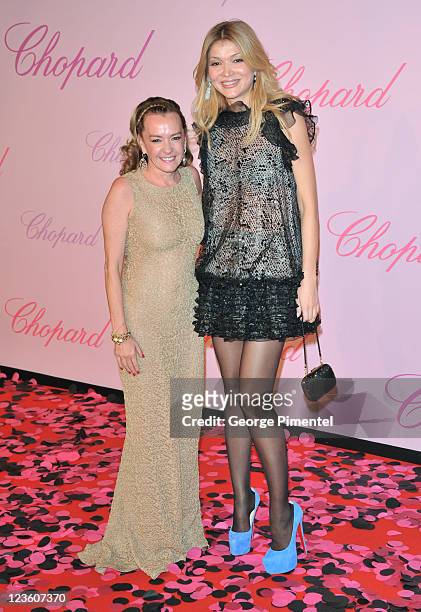 Caroline Gruosi-Scheufele and Gulnara Karlmova attend the Chopard "Happy Diamonds Are A Girl's Best Friend" Party during the 64th Annual Cannes Film...